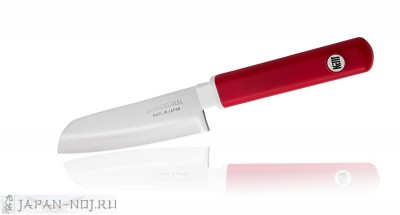 Нож Кухонный Овощной FUJI CUTLERY Special series , длина лезвия 100 мм, сталь Sus420J2, рукоять пластик в ножнах (красный), заточка #1000 