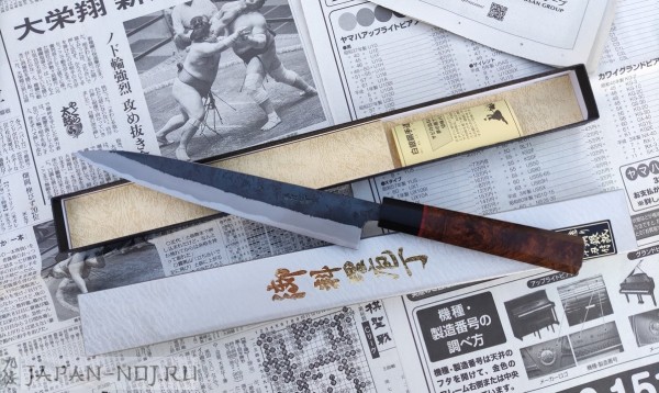 Нож кухонный Янагиба 210мм  AoGami 2 (Best of the Best!)  рукоять кап ореха