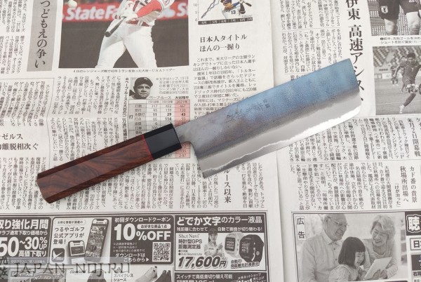 Кухонный Нож-топорик для овощей Накири ShiroGami (кучерявый орех)