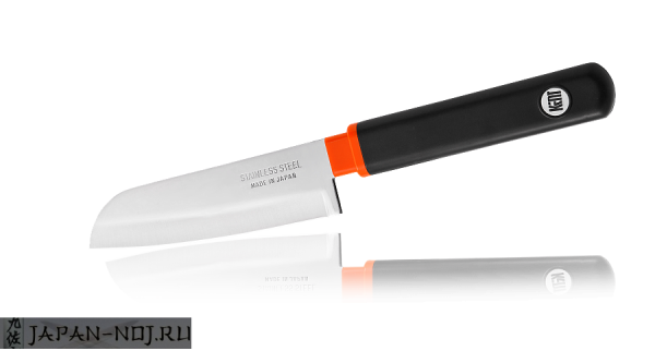 Нож Кухонный Овощной FUJI CUTLERY Special series , длина лезвия 100 мм, сталь Sus420J2, рукоять пластик в ножнах (чёрный), заточка #1000