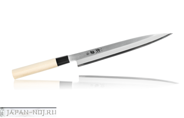Кухонный Нож Янагиба для сашими TOJIRO Japanese (FC-76), длина лезвия 240 мм, Mo-V сталь, рукоять дерево, заточка #9000