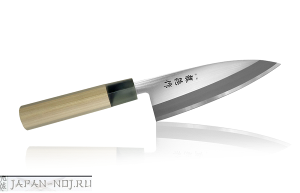 Нож Кухонный Деба Fuji Cutlery Ryutoku (FC-572), длина лезвия 150 мм, нержавеющая сталь , рукоять магнолия, заточка #5000