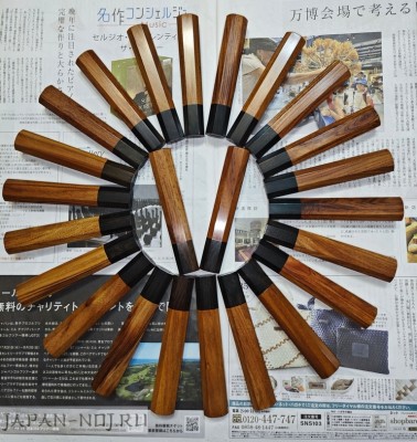 Восьмигранная рукоять, розовое + черное дерево